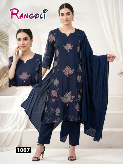 Rangoli Majisa Rayon Readymade Pant Style Suits Wholesale Price