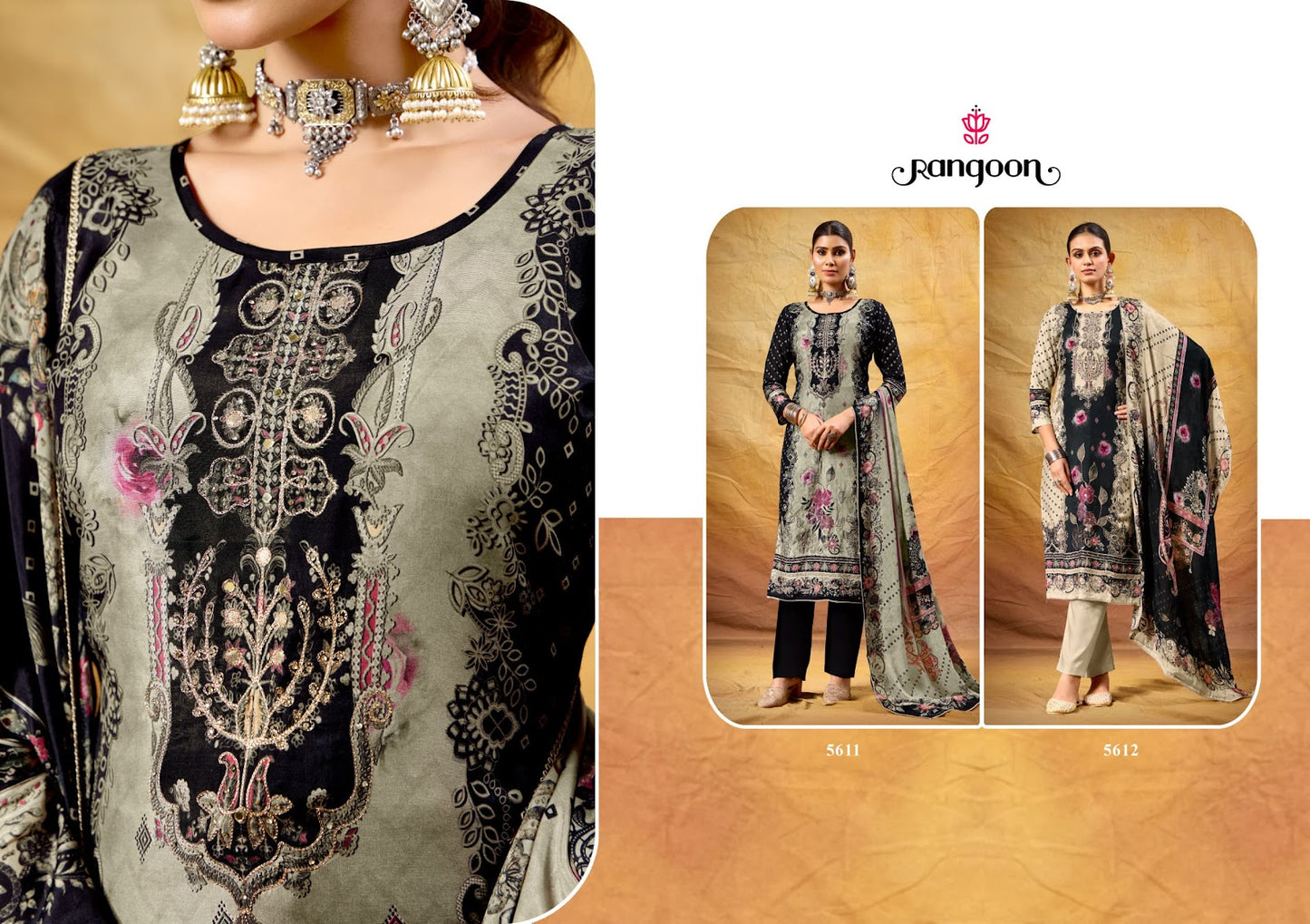 Rangoli Rangoon Muslin Readymade Pant Style Suits Wholesale Price