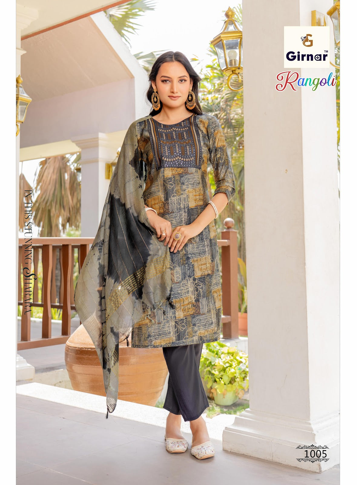Rangoli Vol 1 Girnar Vertican Readymade Pant Style Suits Wholesaler India