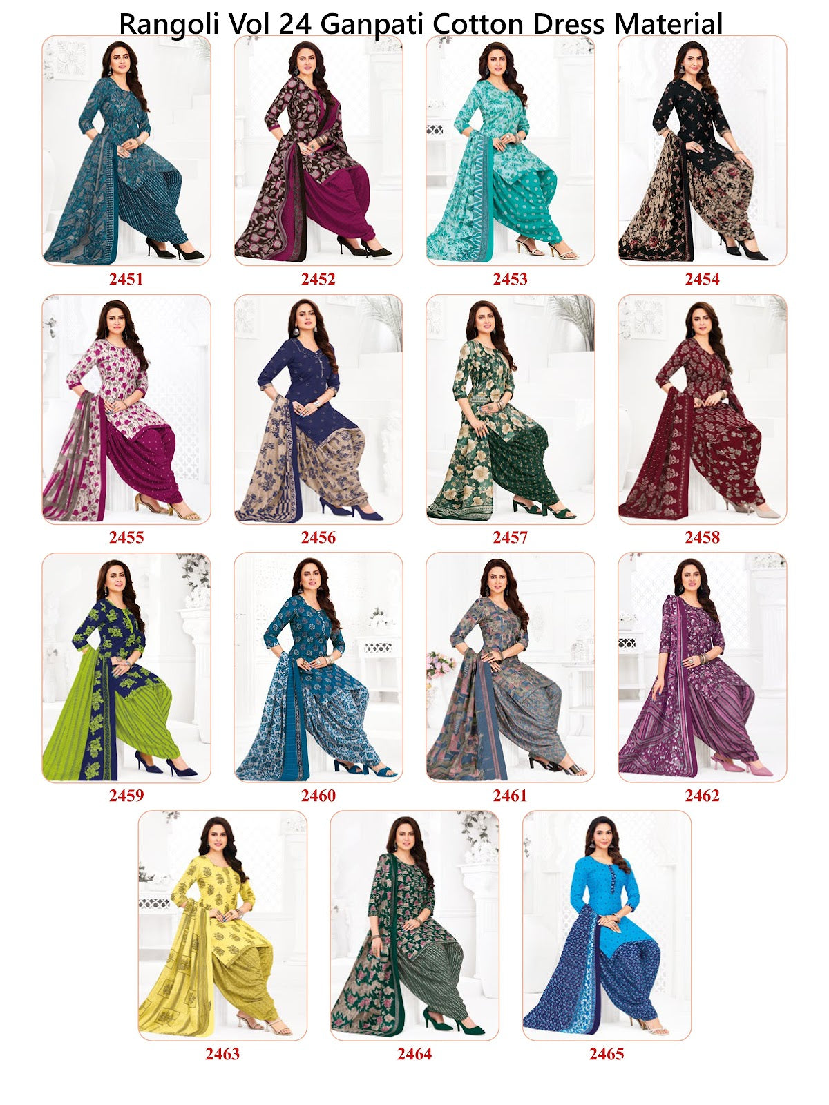 Rangoli Vol 24 Ganpati Cotton Dress Material Supplier Gujarat
