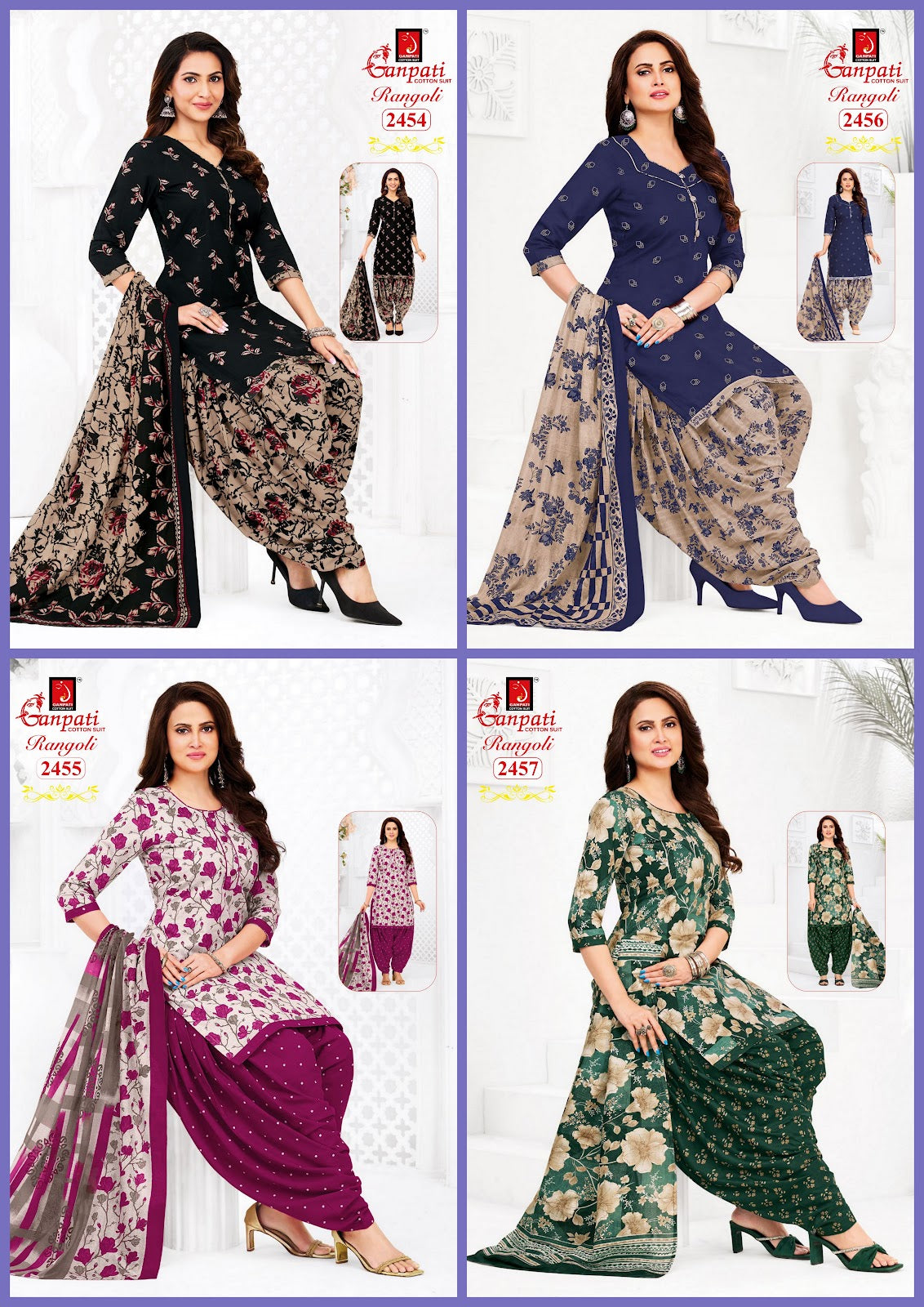 Rangoli Vol 24 Ganpati Cotton Dress Material Supplier Gujarat