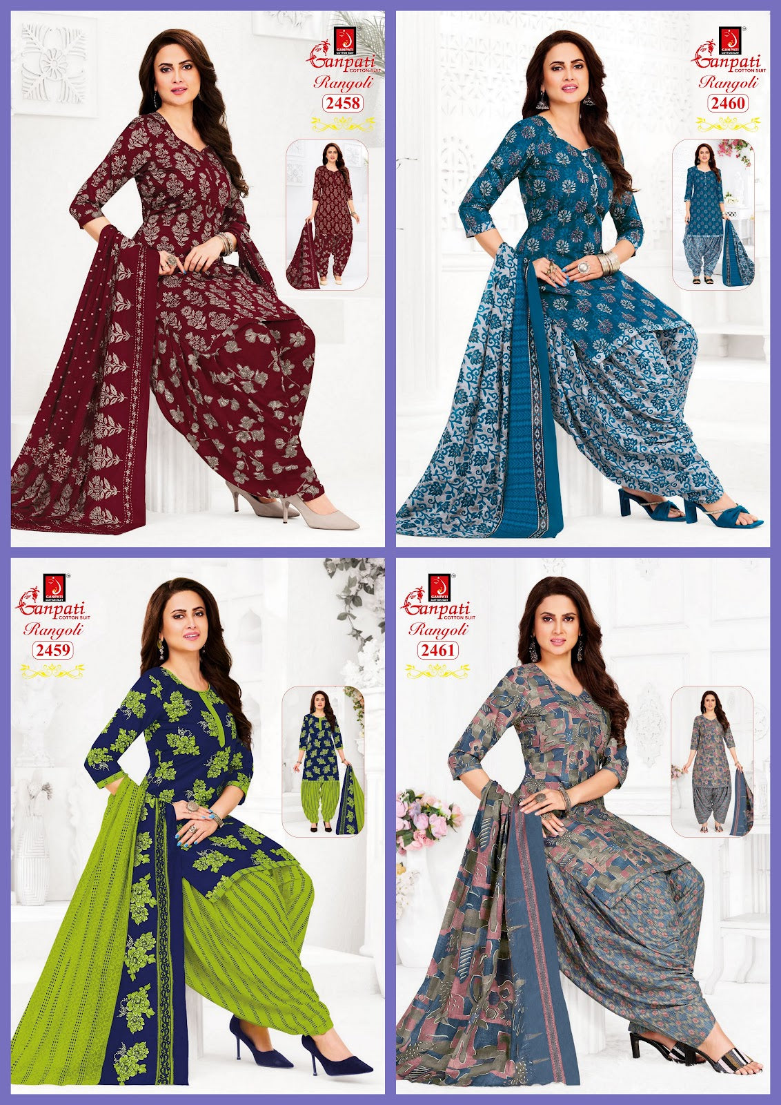 Rangoli Vol 24 Ganpati Cotton Dress Material Supplier Gujarat
