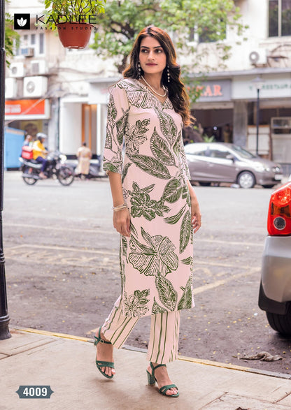 Rangoli Vol 2 Kadlee Rayon Kurti Pant Set Wholesale Price