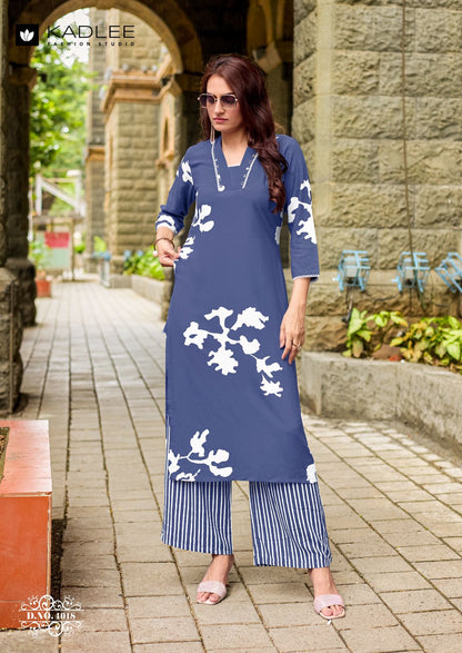 Rangoli Vol 3 Kadlee Rayon Kurti Plazzo Set Exporter India