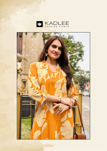 Rangoli Vol 3 Kadlee Rayon Kurti Plazzo Set Exporter India