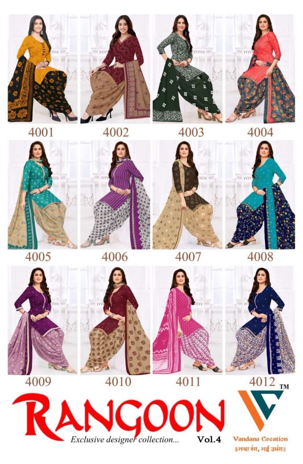 Rangoon Vol 4 Vandana Creation Cotton Dress Material Wholesale Price