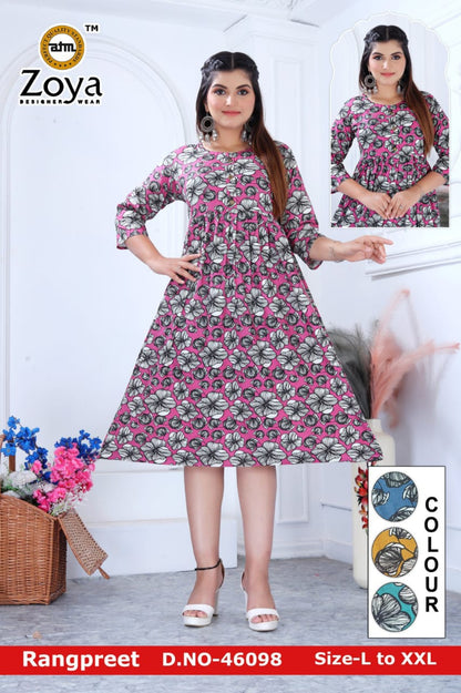 Rangpreet Plus Size Jnx Rayon Anarkali Kurtis Wholesale Price