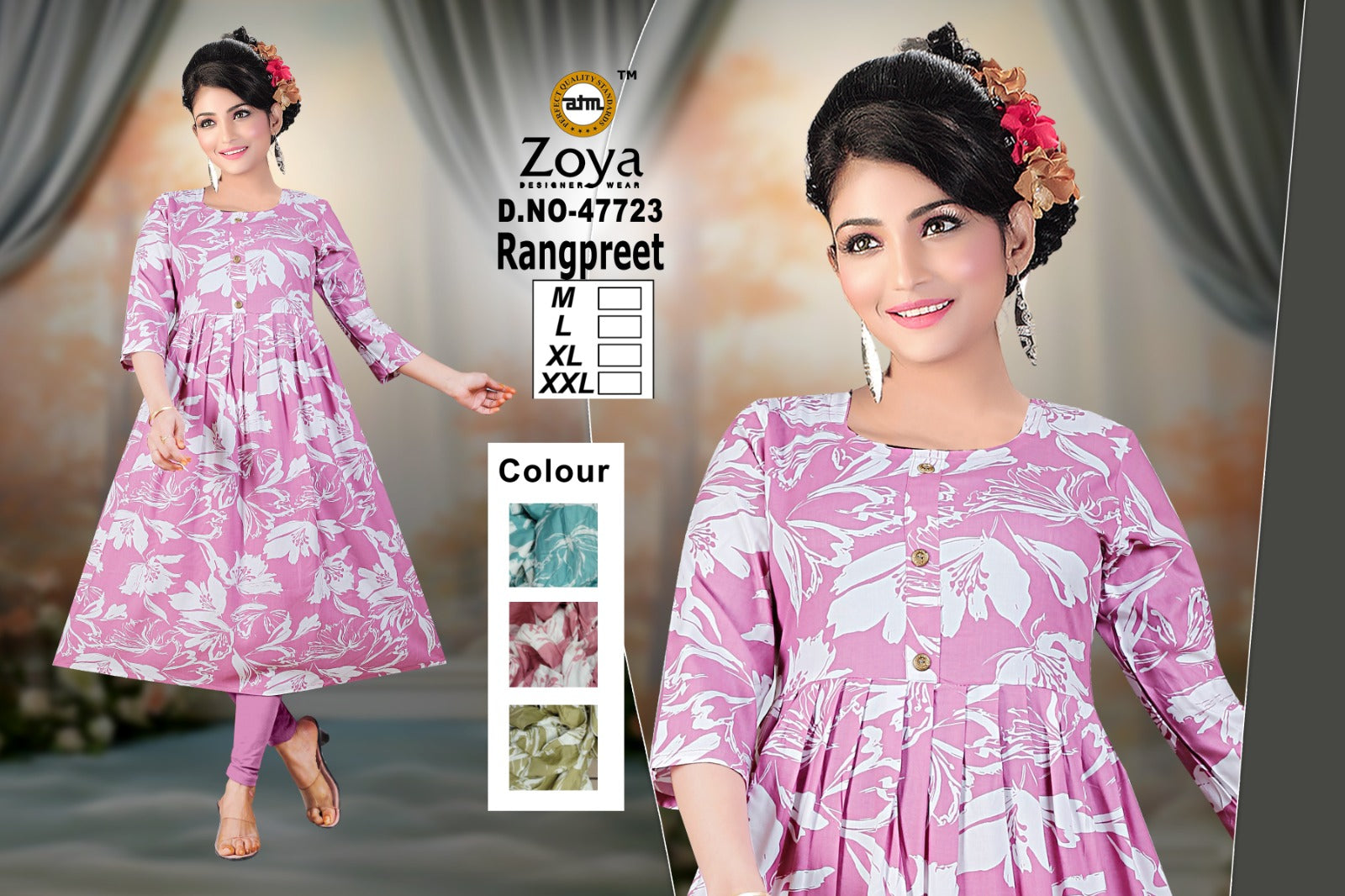Rangpreet Zoya Rayon Anarkali Kurtis Supplier