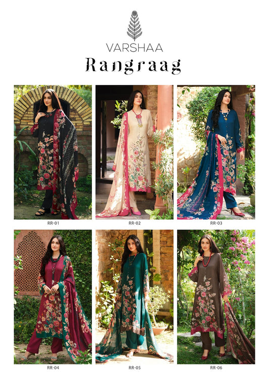 Rangraag Varshaa Viscose Muslin Pant Style Suits Wholesaler Ahmedabad