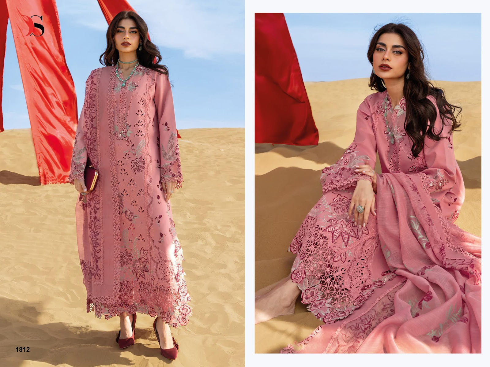 Rangrasiya 5 Deepsy Cotton Pakistani Patch Work Suits Manufacturer Ahmedabad