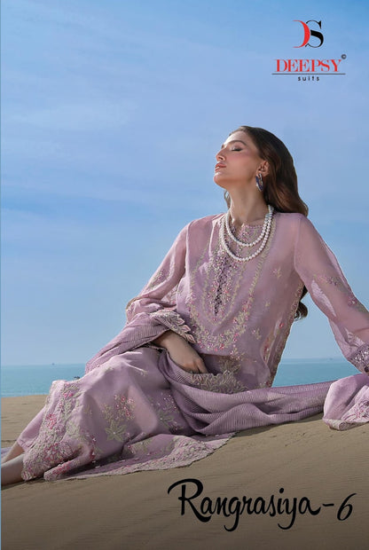 Rangrasiya 6 Deepsy Cotton Pakistani Patch Work Suits Supplier Ahmedabad