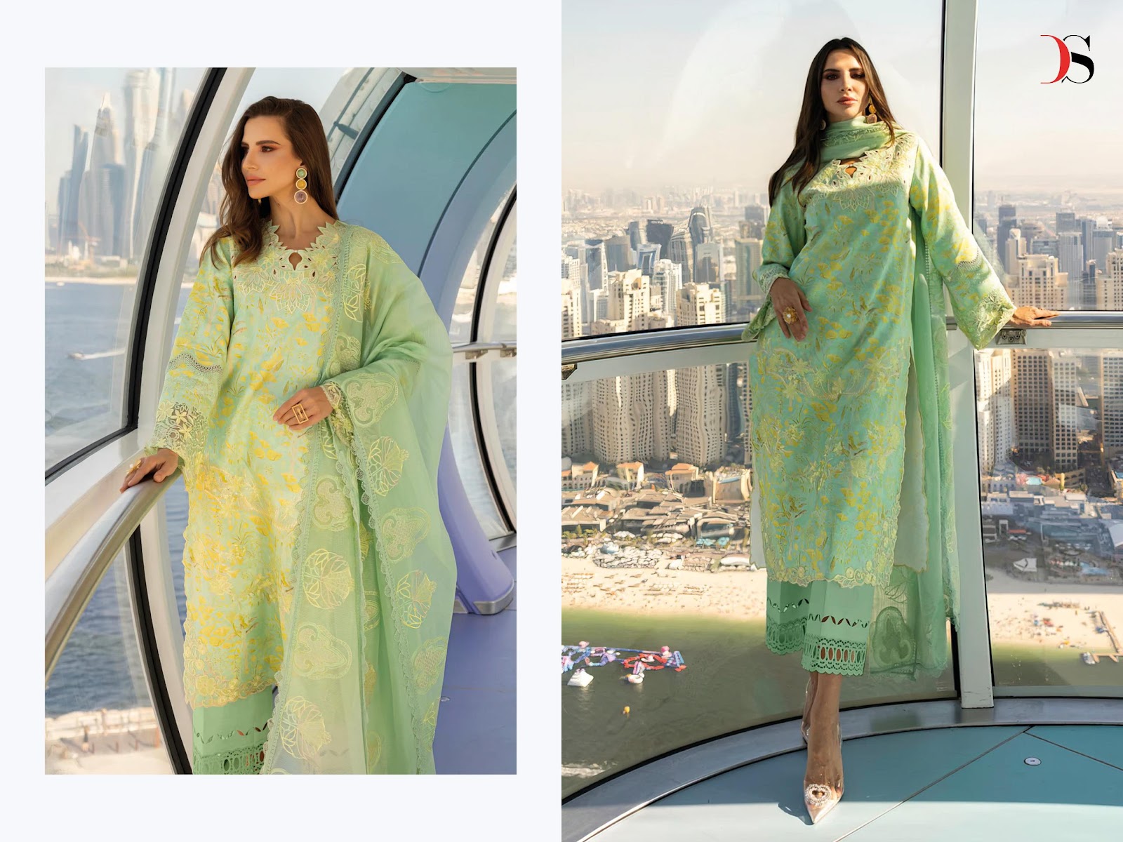 Rangrasiya Lawn 25-3 Deepsy Cotton Satin Pakistani Patch Work Suits Wholesaler