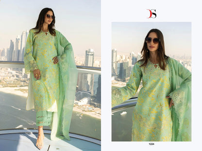 Rangrasiya Lawn 25-3 Deepsy Cotton Satin Pakistani Patch Work Suits Wholesaler