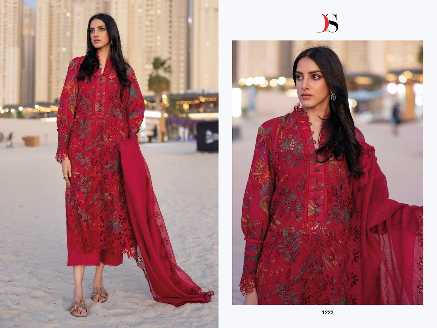 Rangrasiya Lawn 25-3 Deepsy Cotton Satin Pakistani Patch Work Suits Wholesaler