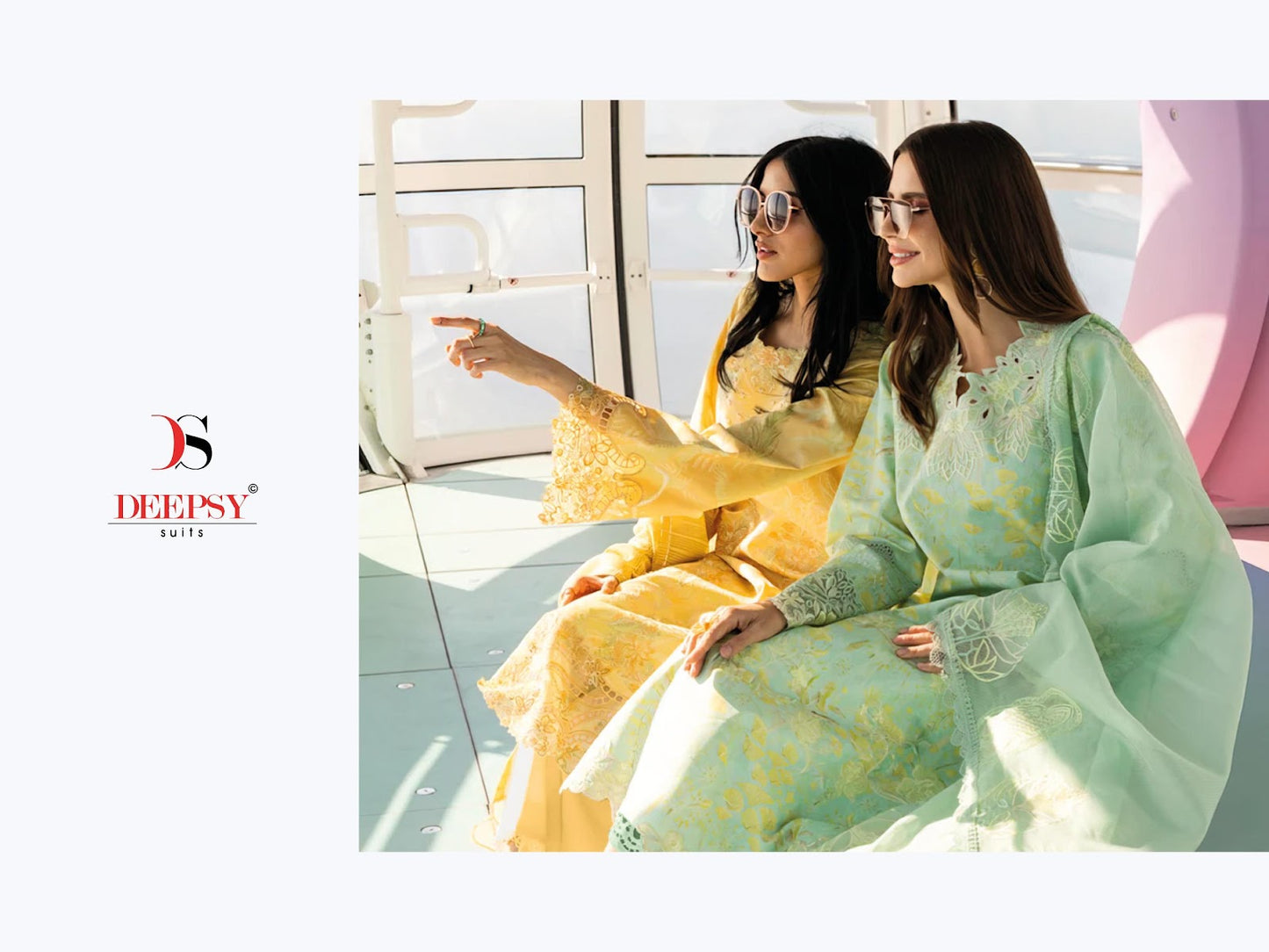 Rangrasiya Lawn 25-3 Deepsy Cotton Satin Pakistani Patch Work Suits Wholesaler