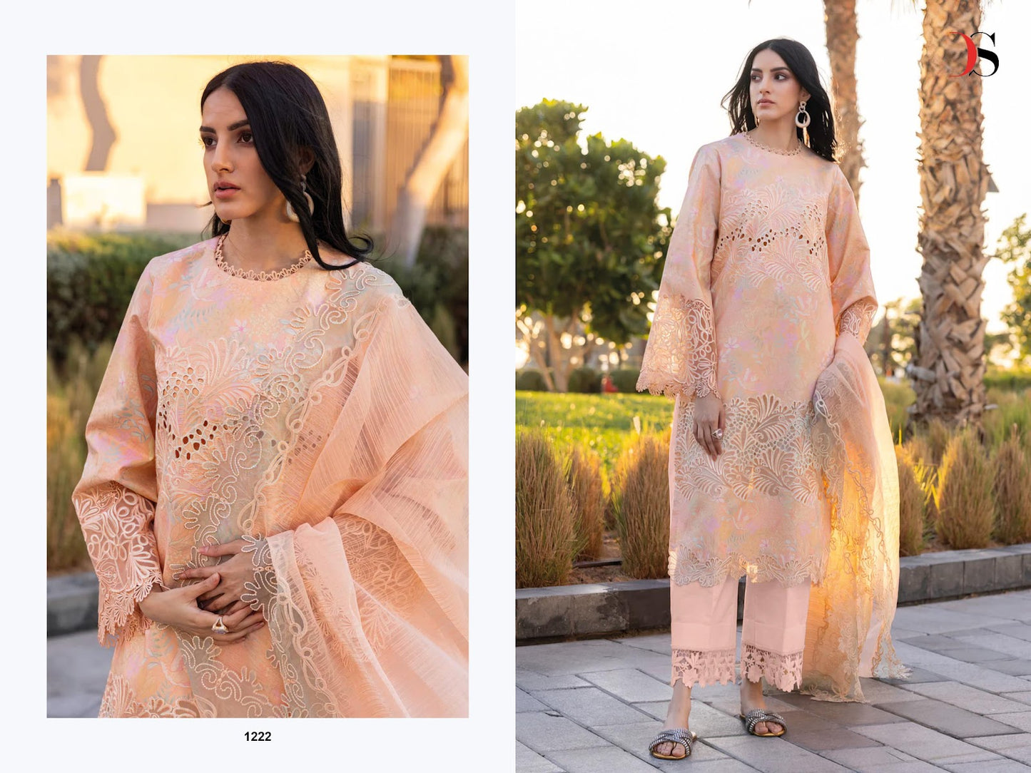 Rangrasiya Lawn 25-3 Deepsy Cotton Satin Pakistani Patch Work Suits Wholesaler