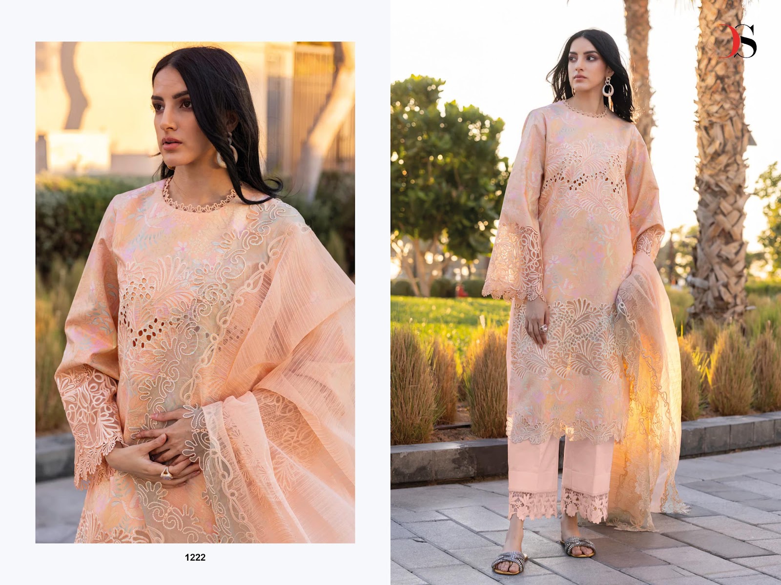 Rangrasiya Lawn 25-3 Deepsy Cotton Satin Pakistani Patch Work Suits Wholesaler
