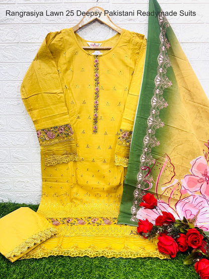 Rangrasiya Lawn 25 Deepsy Cotton Pakistani Readymade Suits Manufacturer Gujarat