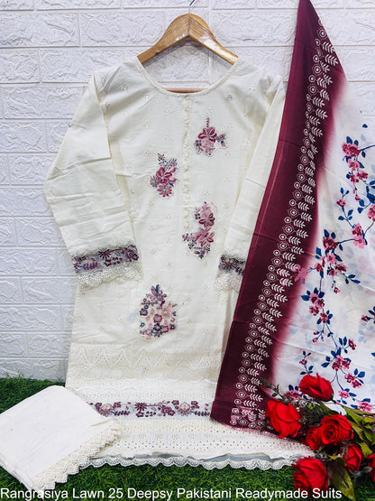 Rangrasiya Lawn 25 Deepsy Cotton Pakistani Readymade Suits Manufacturer Gujarat