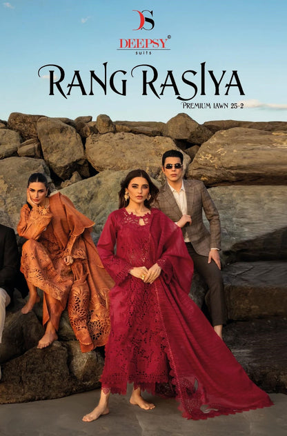 Rangrasiya Premium Lawn 25-2 Deepsy Pure Cotton Pakistani Salwar Suits Wholesaler