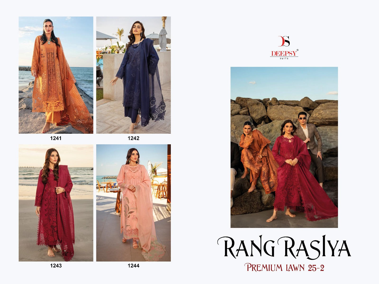 Rangrasiya Premium Lawn 25-2 Deepsy Pure Cotton Pakistani Salwar Suits Wholesaler