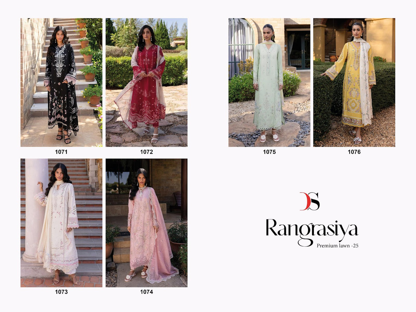Rangrasiya Premium Lawn 25 Deepsy Pure Cotton Pakistani Patch Work Suits Wholesale