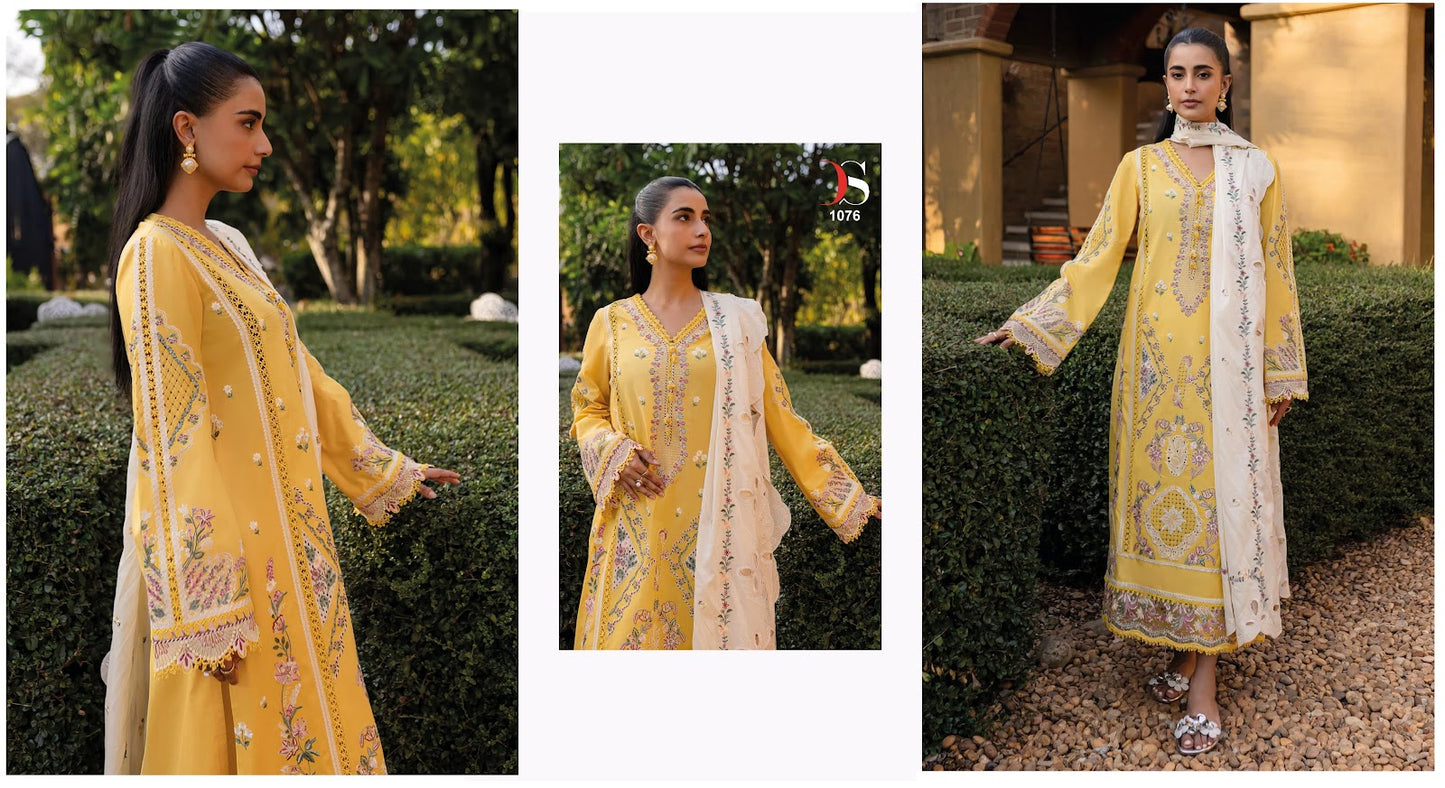 Rangrasiya Premium Lawn 25 Deepsy Pure Cotton Pakistani Patch Work Suits Wholesale