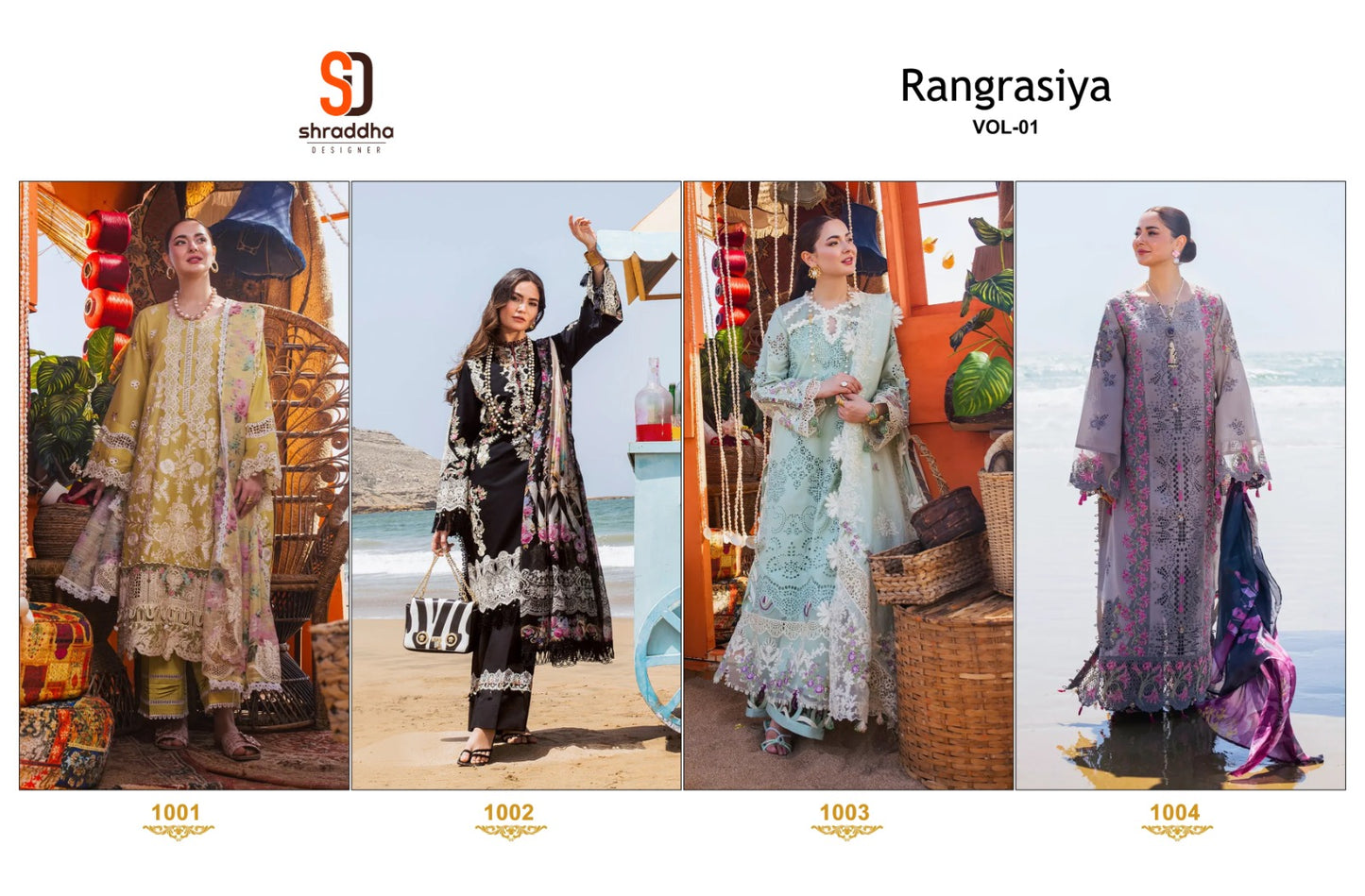 Rangrasiya Vol 1 Shraddha Designer Cotton Pakistani Salwar Suits Supplier