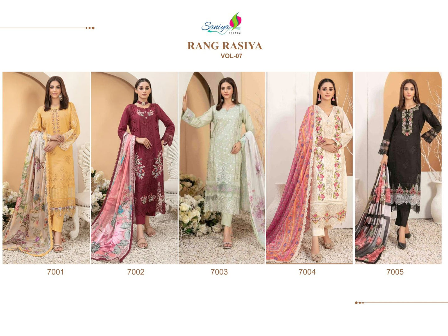 Rangrasiya Vol 7 Saniya Trendz Pure Cotton Pakistani Salwar Suits Manufacturer Gujarat