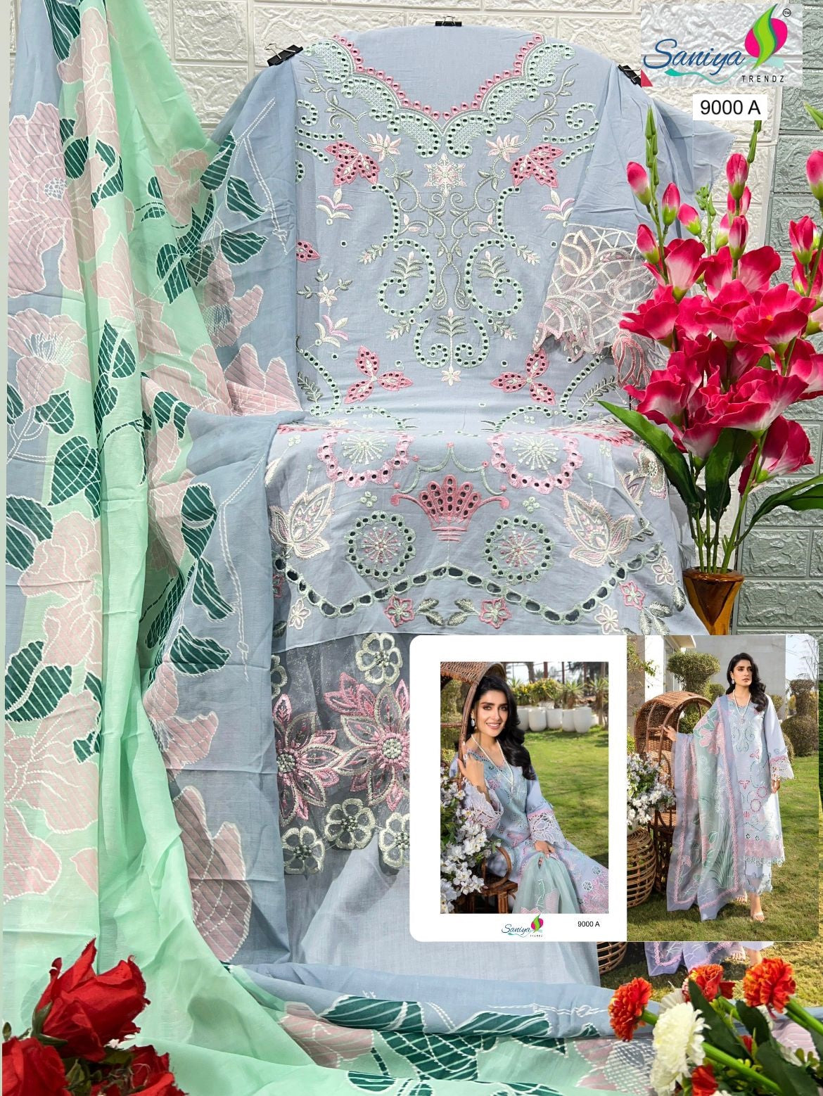 Rangrasiya Vol 9 Saniya Trendz Pure Cotton Pakistani Salwar Suits Exporter Ahmedabad