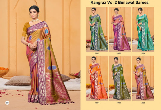 Rangraz Vol 2 Bunawat Soft Silk Sarees Wholesale