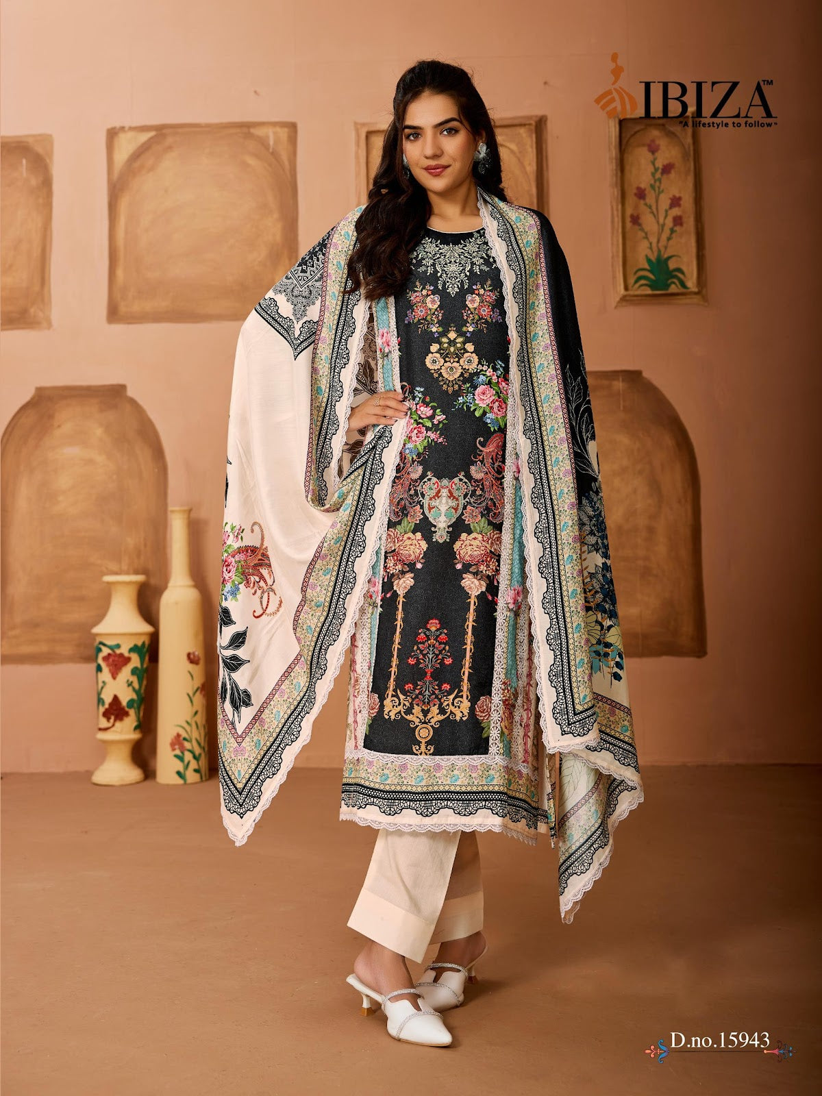 Rangrez Ibiza Bemberg Muslin Karachi Salwar Suits Supplier Gujarat
