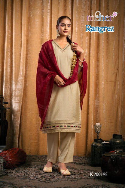 Rangrez Meher Dobby Readymade Pant Style Suits Supplier