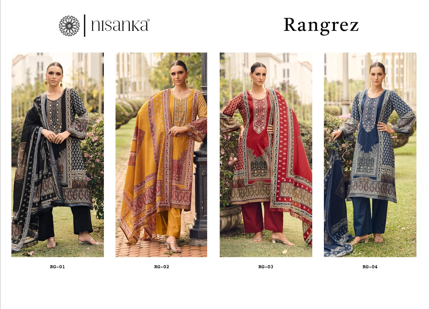 Rangrez Nisanka Cotton Lawn Karachi Salwar Suits Manufacturer India