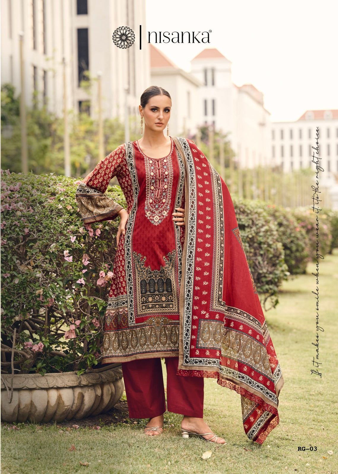 Rangrez Nisanka Cotton Lawn Karachi Salwar Suits Manufacturer India