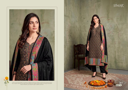Rangrez Simar Silk Jacquard Pant Style Suits Manufacturer Ahmedabad