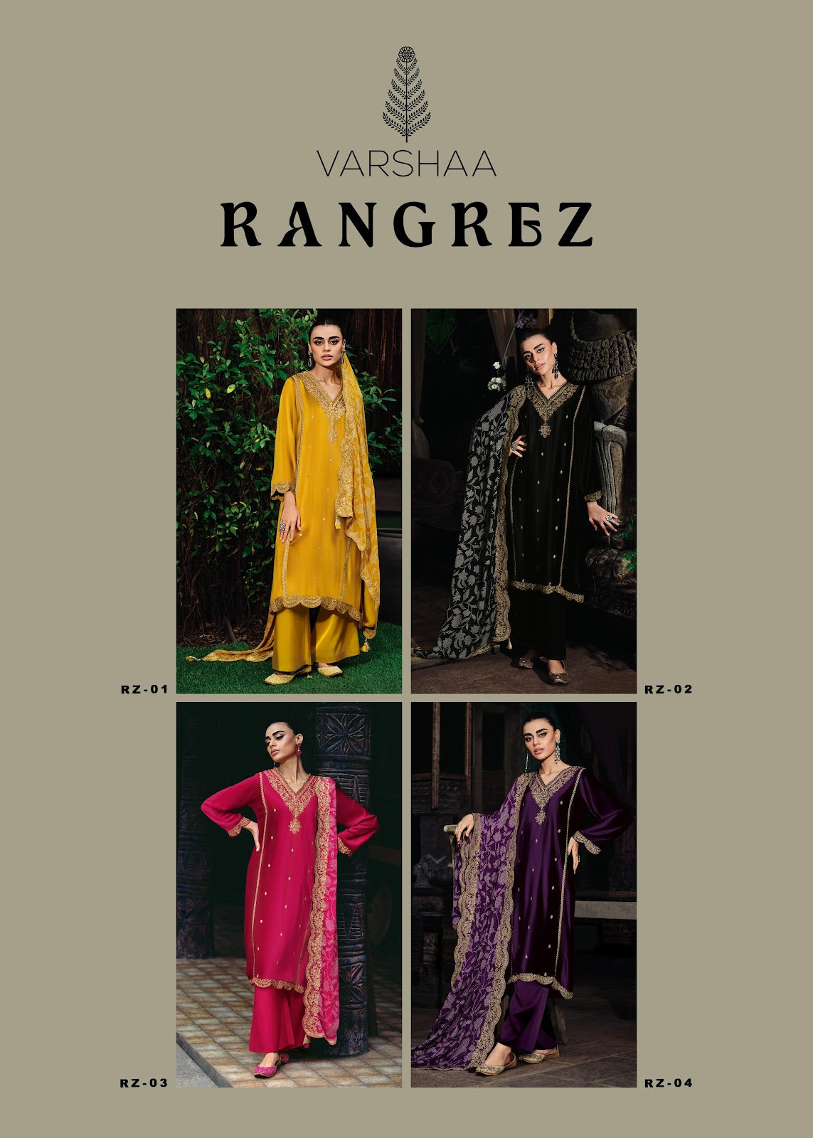 Rangrez Varshaa Russian Silk Kurti Dupatta Set Supplier