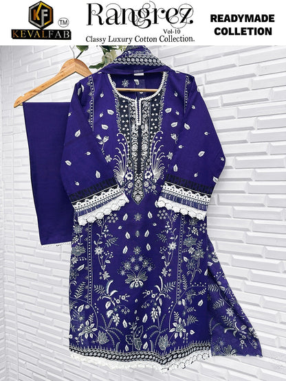 Rangrez Vol 10 Classy Luxury Cotton Collection Keval Fab Karachi Readymade Suits Wholesale Rate