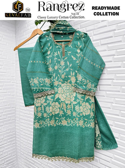 Rangrez Vol 10 Classy Luxury Cotton Collection Keval Fab Karachi Readymade Suits Wholesale Rate