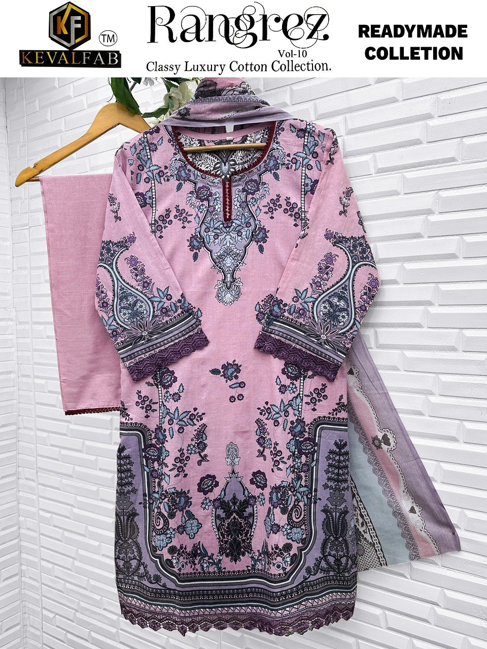 Rangrez Vol 10 Classy Luxury Cotton Collection Keval Fab Karachi Readymade Suits Wholesale Rate