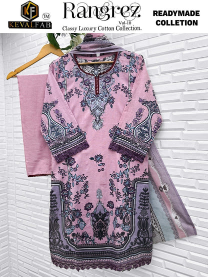 Rangrez Vol 10 Classy Luxury Cotton Collection Keval Fab Karachi Readymade Suits Wholesale Rate