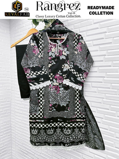 Rangrez Vol 10 Classy Luxury Cotton Collection Keval Fab Karachi Readymade Suits Wholesale Rate