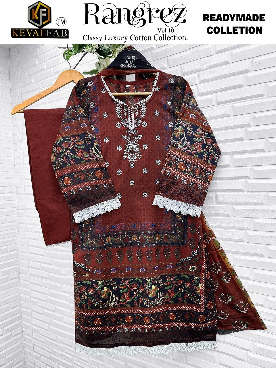 Rangrez Vol 10 Classy Luxury Cotton Collection Keval Fab Karachi Readymade Suits Wholesale Rate