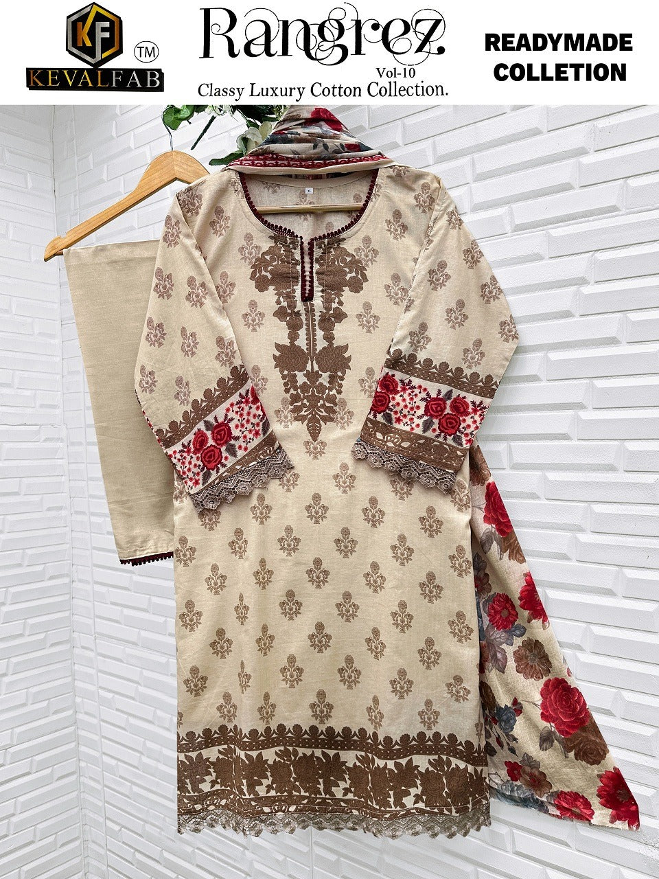 Rangrez Vol 10 Classy Luxury Cotton Collection Keval Fab Karachi Readymade Suits Wholesale Rate