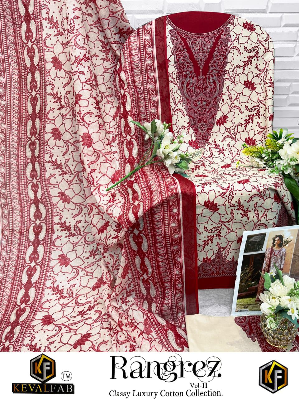 Rangrez Vol 11 Classy Luxury Cotton Collection Keval Fab Karachi Salwar Suits Manufacturer Gujarat