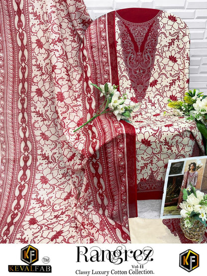 Rangrez Vol 11 Classy Luxury Cotton Collection Keval Fab Karachi Salwar Suits Manufacturer Gujarat
