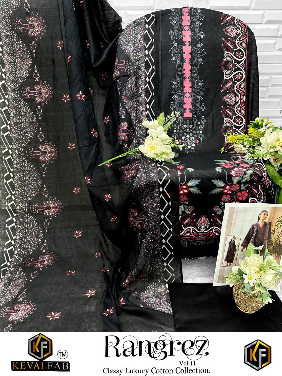 Rangrez Vol 11 Classy Luxury Cotton Collection Keval Fab Karachi Salwar Suits Manufacturer Gujarat