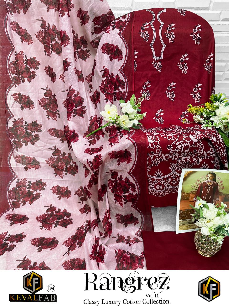 Rangrez Vol 11 Classy Luxury Cotton Collection Keval Fab Karachi Salwar Suits Manufacturer Gujarat