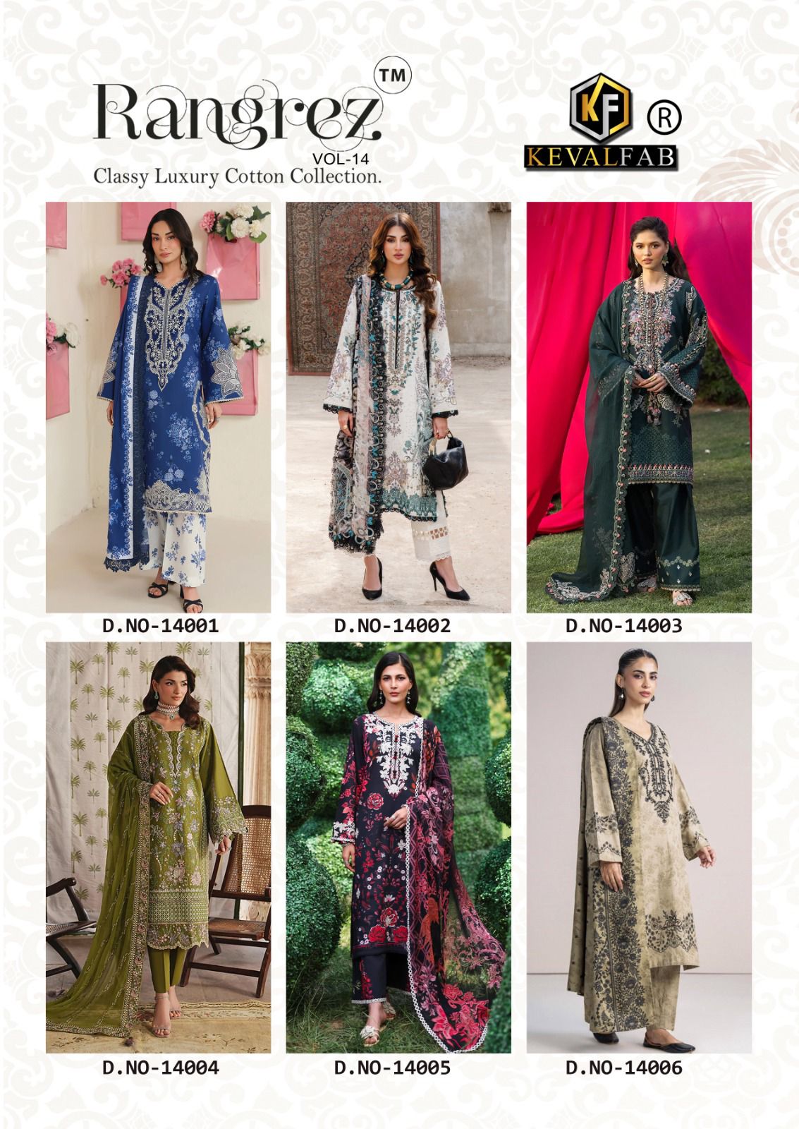 Rangrez Vol 14 Keval Fab Cotton Karachi Salwar Suits Wholesale Rate