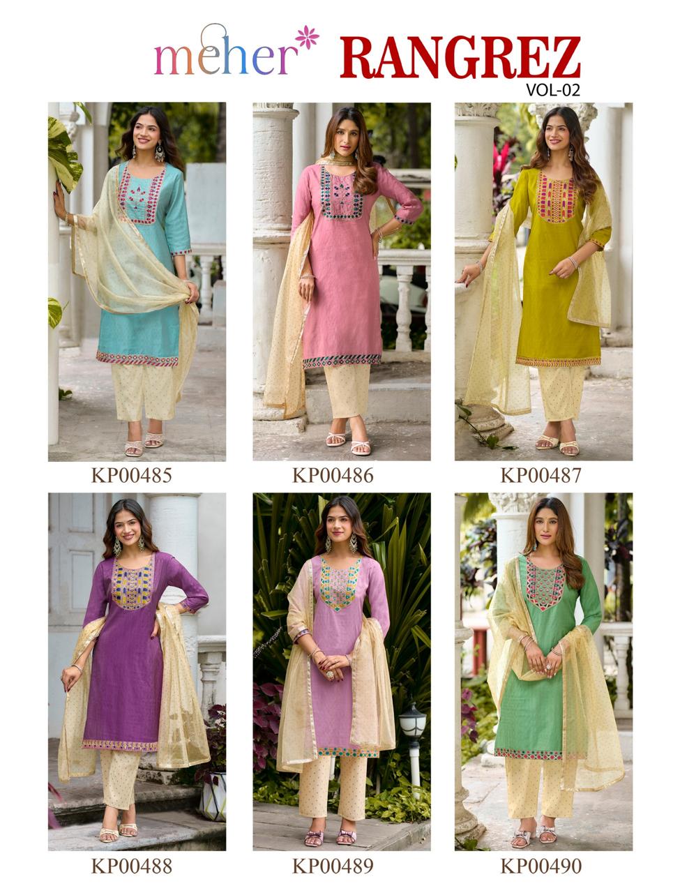 Rangrez Vol 2 Meher Dobby Readymade Pant Style Suits Wholesaler India